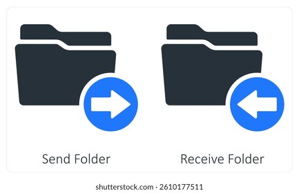 Send Folder and Receive Folder icon concept