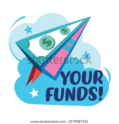Send fund flat style sticker 