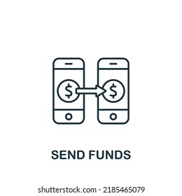 Send Funds icon. Monochrome simple Banking icon for templates, web design and infographics