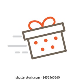 Send Gift Box Line Icon graphic element for yout creative projects