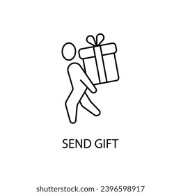 Senden Sie ein Geschenkidealsymbol. Einfache Elementgrafik. Sende Geschenkkonzept Umrisssymbole Design.