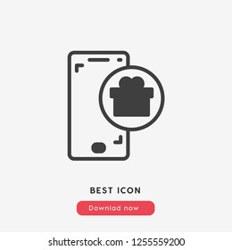send gift icon vector. Sending money symbol. online gift sending icon.