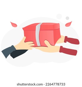 send gift to other vector illustration