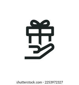 Send gifts icon isolated on white background