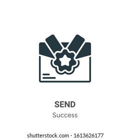 Send glyph icon vector on white background. Flat vector send icon symbol sign from modern success collection for mobile concept and web apps design.