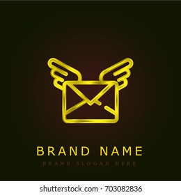 Send golden metallic logo