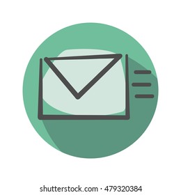 Send green icon. Modern design and green background.