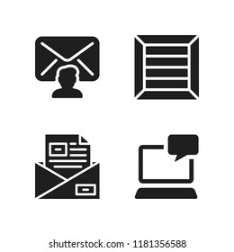 send icon. 4 send vector icons set. email on computer, mail and email icons for web and design about send theme