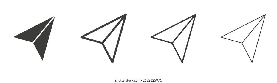 Send icon in fill and three stroke sizes