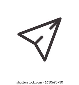 send icon flat outline glyph interface 