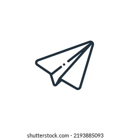 Enviar icono aislado en un fondo blanco. Símbolo de avión de papel para aplicaciones web y móviles.