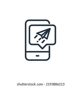 Send icon isolated on a white background. Symbols send messages for web and mobile apps.