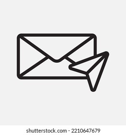 Send icon in line style about email, use for website mobile app presentation
