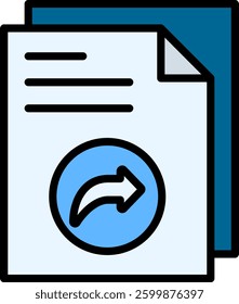 Send Icon Lineal Color Vector Illustration