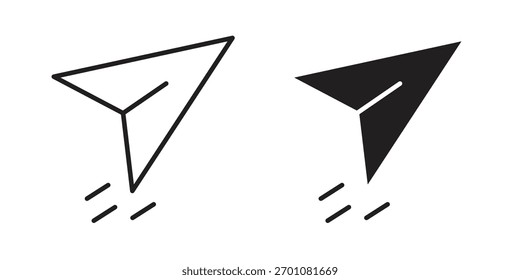 Send icon outline concept symbol with editable stroke on white