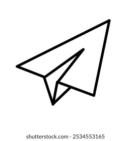 send icon. paper airplane vector on white background