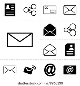Send icon. set of 13 filled and outline send icons such as resume, envelope, email, mail, parcel, share