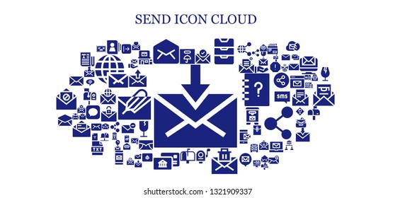 send icon set. 93 filled send icons.  Collection Of - Mail, Fragile, Contact, Email, Inbox, Mailbox, Postal, Send, Post office, Message, Text, Share, Spam, Arroba, Sharing, Mail box