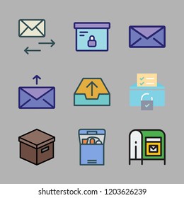 send icon set. vector set about email, mailing, mail and envelope icons set.