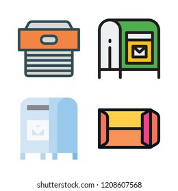 send icon set. vector set about mailing, box and mailbox icons set.