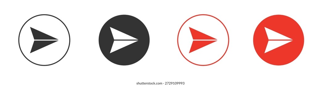 Send icon symbol in black. icon design vector stock