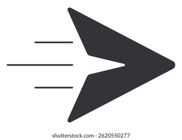 Send icon vector isolated on white background.