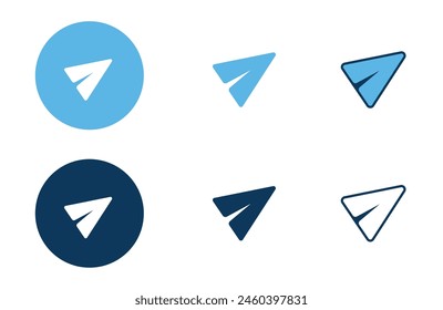 Send icons collection in different style flat vector illustration set