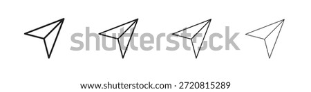 Send icons outline black vector design. Line with editable stroke.