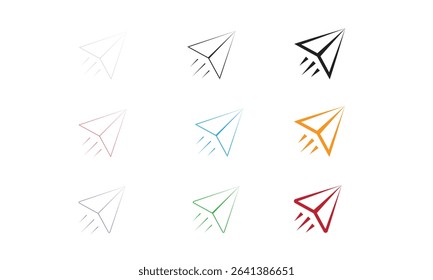 Send Icons Paper Plane Symbols Stock Illustration.