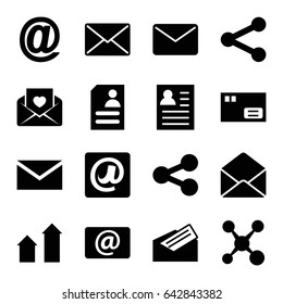 Send icons set. set of 16 send filled icons such as arrow up, mail, resume, love letter, envelope, email, at email, letter, share, parcel