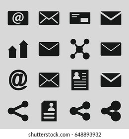 Send icons set. set of 16 send filled icons such as arrow up, mail, resume, email, envelop, share