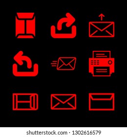 send icons set with mail, send email and envelope vector set