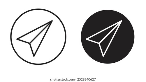 Send icons. Vector set in filled and line style.