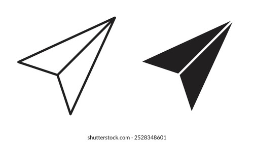Send icons. Vector set in filled and line style.