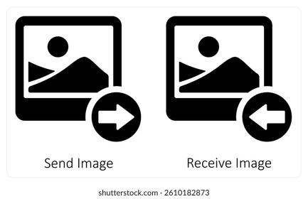 Send Image and Receive Image icon concept