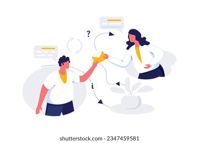 Send Information In Business - Flat Vector