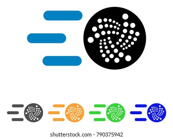Send Iota icon. Vector illustration style is a flat iconic send iota symbol with grey, yellow, green, blue color variants. Designed for web and software interfaces.