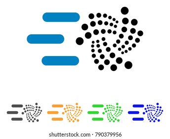 Send Iota icon. Vector illustration style is a flat iconic send iota symbol with gray, yellow, green, blue color versions. Designed for web and software interfaces.