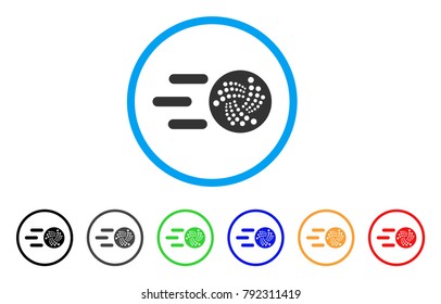 Send Iota rounded icon. Style is a flat grey symbol inside light blue circle with additional color variants. Send Iota vector designed for web and software interfaces.