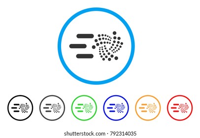 Send Iota rounded icon. Style is a flat gray symbol inside light blue circle with additional colored versions. Send Iota vector designed for web and software interfaces.