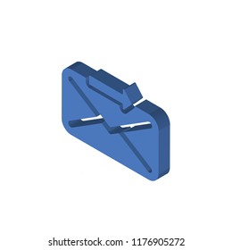 Send isometric left top view 3D icon