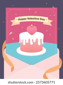 Send a joyful 'Happy Valentine's Day' celebration card.