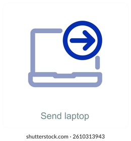 Send laptop and device icon concept