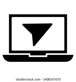 send laptop icon vector in black color