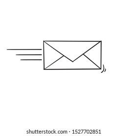 Send letter, Envelope, Message email, with doodle handdrawn style