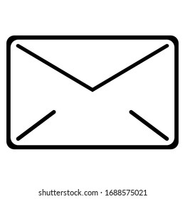 Send letter, Envelope, Message email. Mail vector icon. E-mail icon. Black isolated outline icon of postal envelope on white background. Line Icon of envelope.