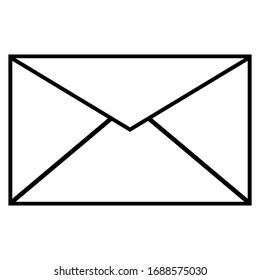 Send letter, Envelope, Message email. Mail vector icon. E-mail icon. Black isolated outline icon of postal envelope on white background. Line Icon of envelope.