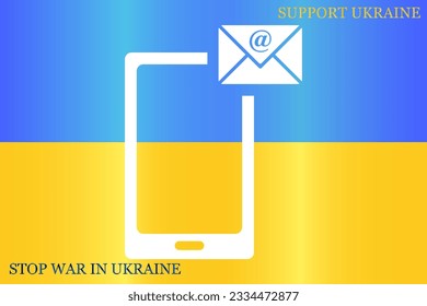 Send a letter icon, mobile phone and mail. Vector illustration