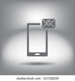 Send a letter icon, mobile phone and mail. Vector illustration