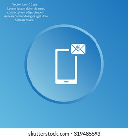 Send a letter icon, mobile phone and mail. Vector illustration